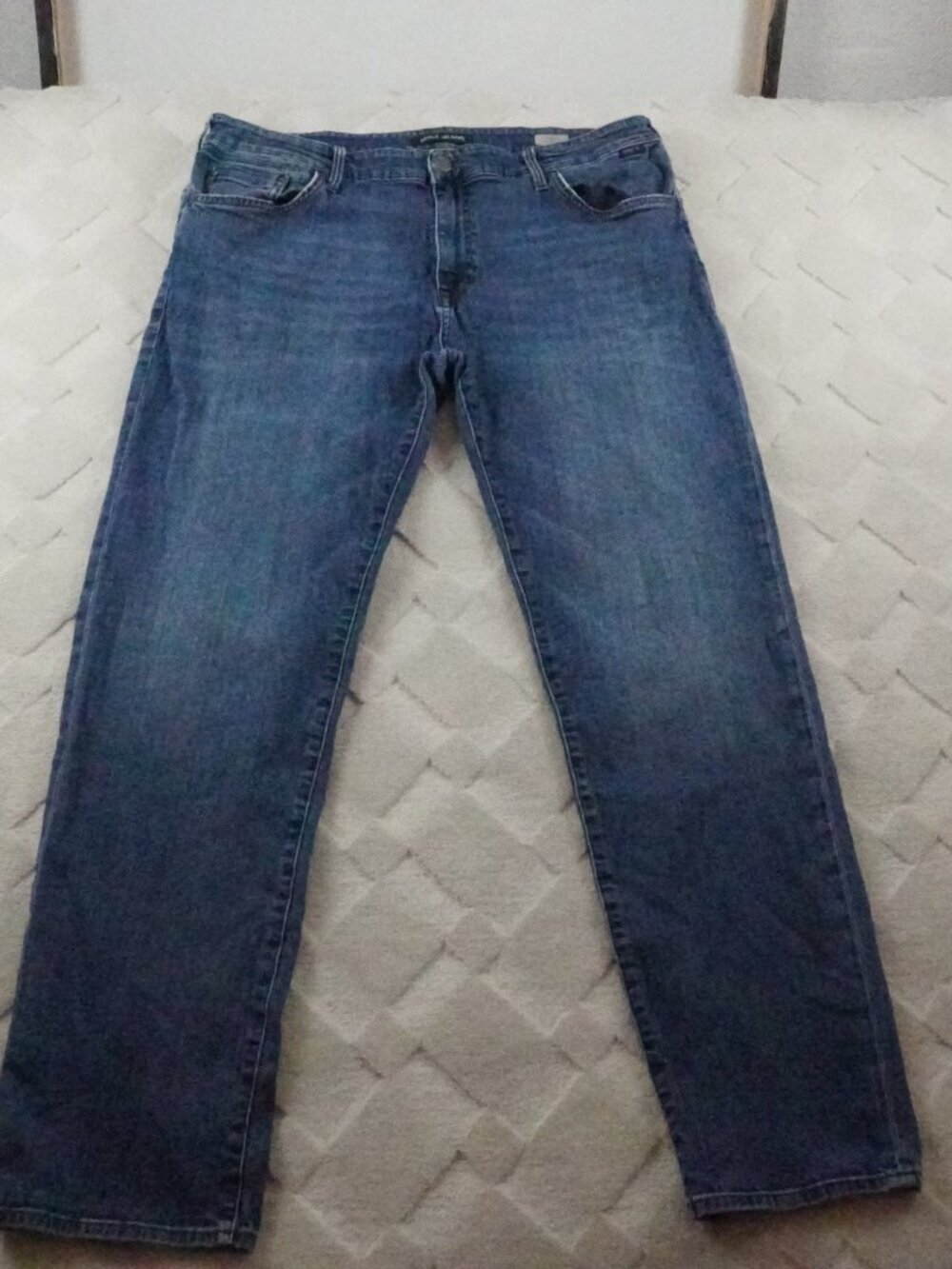 Mavi Zach Straight Leg Jean Mens 40x34 Blue Stretch Denim